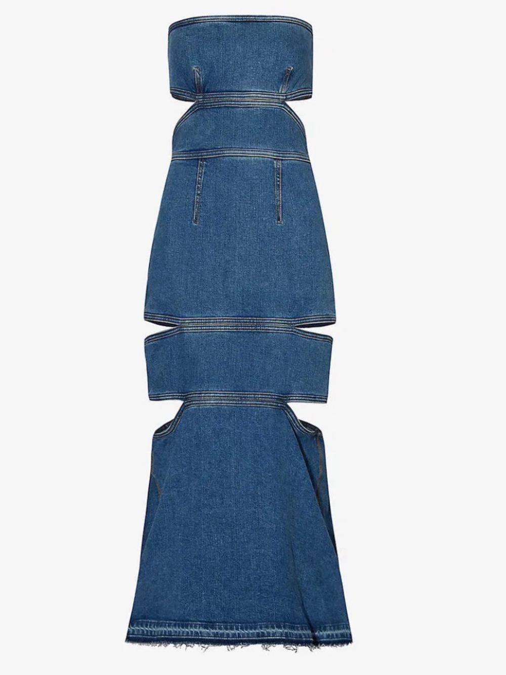 NWT*** Alexander McQueen stonewashed denim maxi dress- 40 - Picture 5 of 14